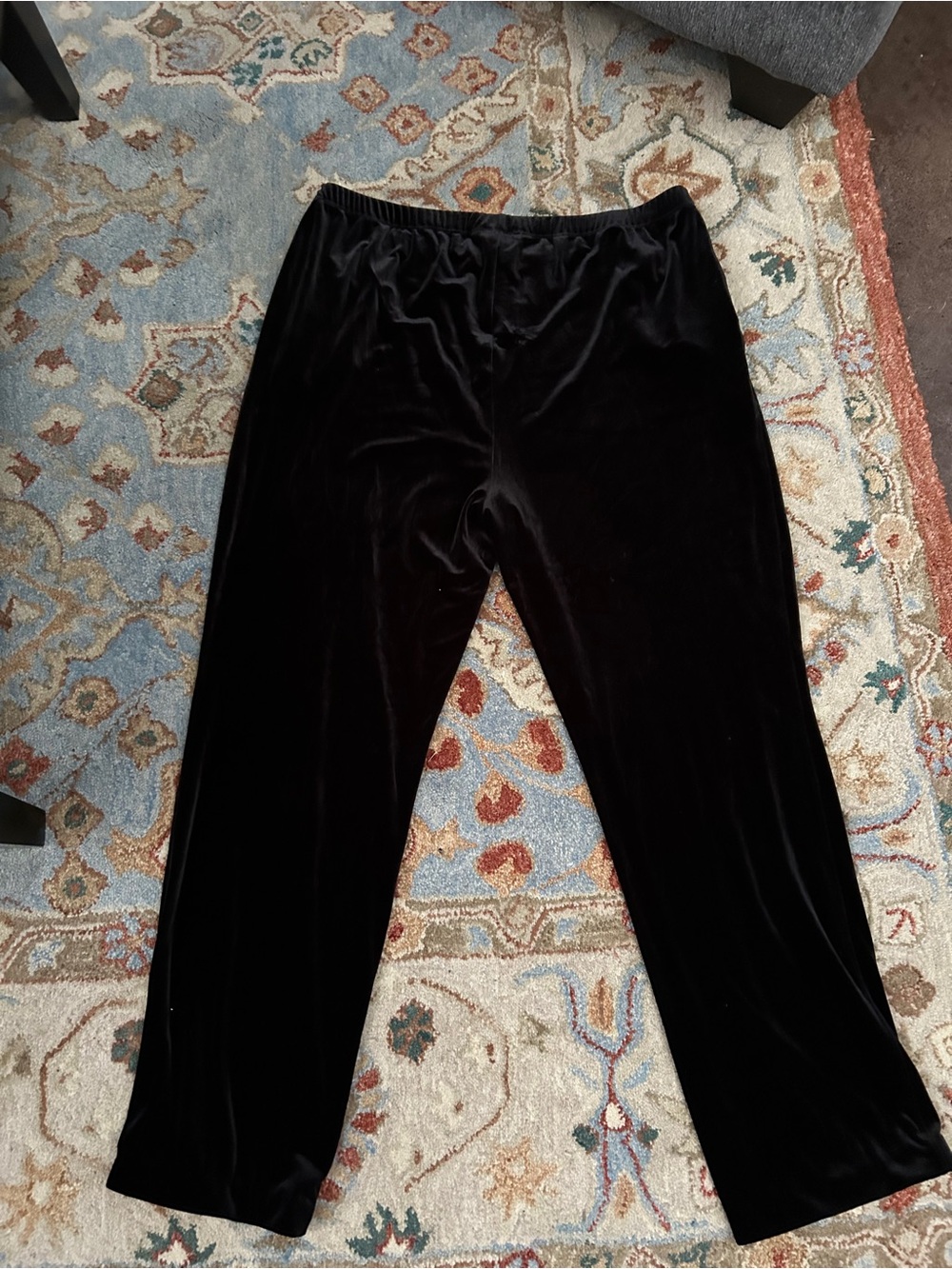 Lands End Black Velvet/velour Pants